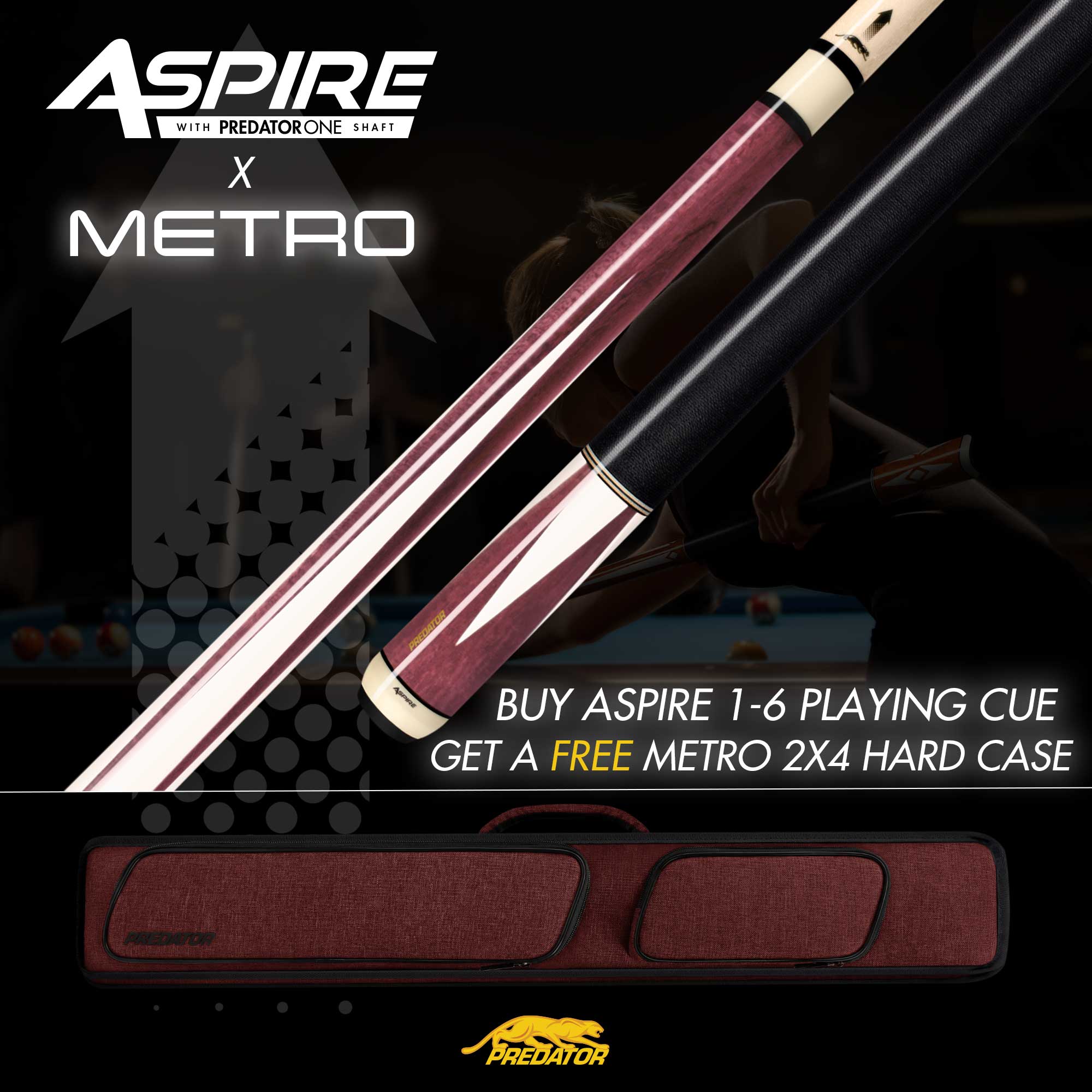 Promo Aspire 6 Pool Cues 